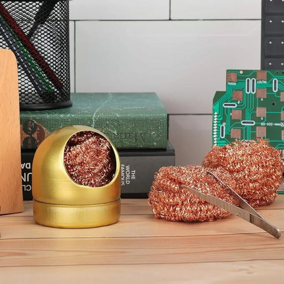 1-14Pcs Soldering Iron Tip Cleaner Desoldering Ball Cleaning Nozzle Tip Clean Brass Wire Sponge Copper Wire Cleaner Ball Tools