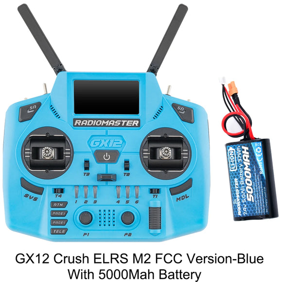 Radiomaster GX12 Crush 1000HZ 3D Digital CNC Hall Gimbal Dual Band Antenna emini XROSSBAND EXpressLRS Radio Controller