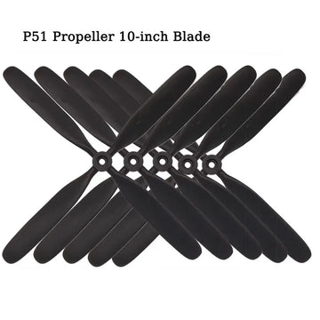 10.5x8 Inch 4-Blade Motion P51 Style Propeller for 1080 Model Airplanes Small Parts Accessory for Remote Control Toys