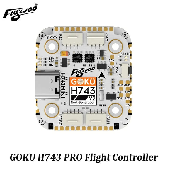 Flywoo GOKU H743 pro 32Bit Flight Controller 55A 128K 30x30 Stack with G55M AM32 4in1 ESC Plug&Play for Drone O4/O4 pro