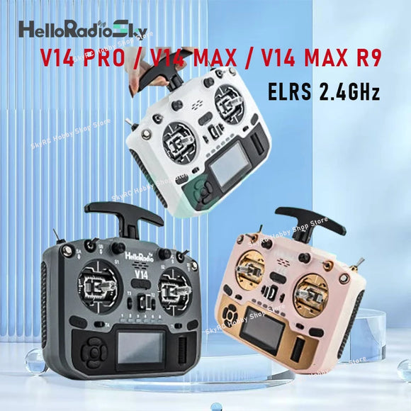 HelloRadio V14 MAX R9 PRO ELRS 2.4GHz Left-Handed Open-Source FPV Drone Transmitter with Metal Gimbals & Multiple Color Choices