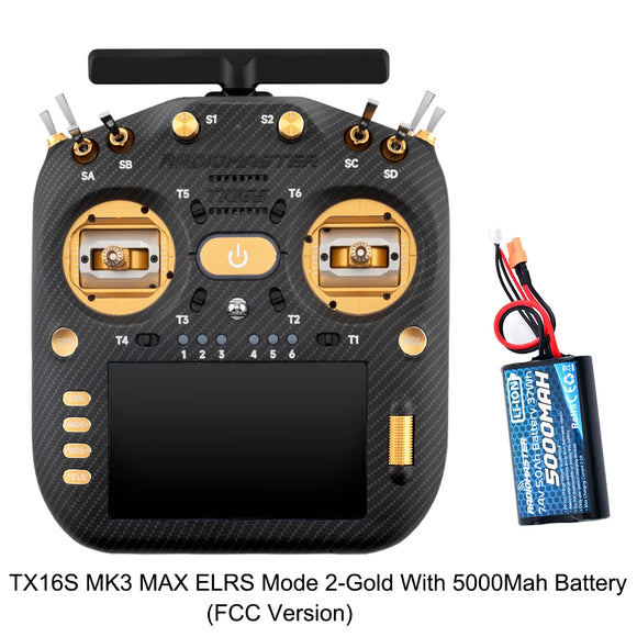 RadioMaster TX16S MK3 MAX 2.4GHz 900MHz AG02 CNC Hall Gimbal 5 inch IPS Touchscreen EdgeTX ExpressLRS Radio Controller