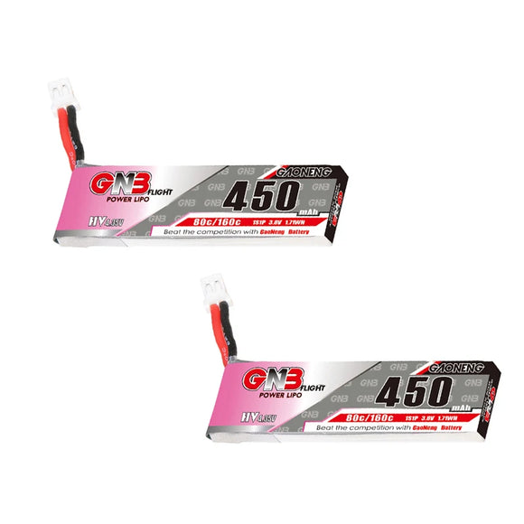 GNB 450mAh 1S 3.8V 80C/160C LiPo Battery and Charger For Racing Drone FPV Beta75S Emax Tinyhawk Quadcopter Helicopter Parts