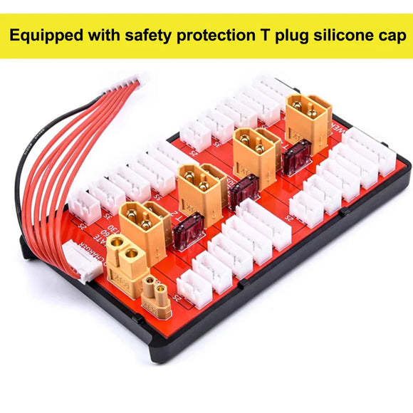 Power-Genius 2 IN 1 PG Parallel Charging Board XT30 XT60 Plug Supports 4 Packs 2-6S Lipo Battery For RC Models Spare Part