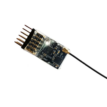 ELRS 2.4G 5CH PWM ExpressLRS Receiver with 2.0dBi 2.4G Copper Pipe Antenna Support ELRS 3.0 PWM/CRSF Protocol for RC FPV Drone - 0