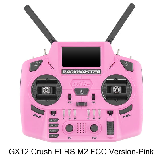 Radiomaster GX12 Crush 1000HZ 3D Digital CNC Hall Gimbal Dual Band Antenna emini XROSSBAND EXpressLRS Radio Controller
