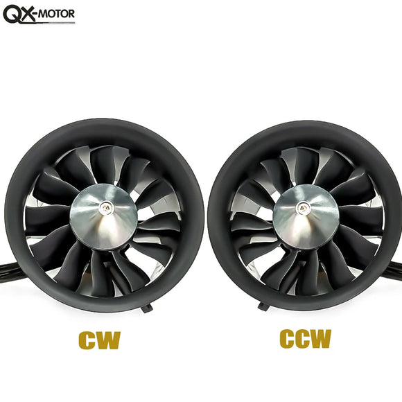 QX-MOTOR Ventola intubata da 70 mm a 12 pale EDF con motore brushless 6S, utilizza ESC da 100 A, adatta per jet, elicotteri, droni e parti ad ala fissa