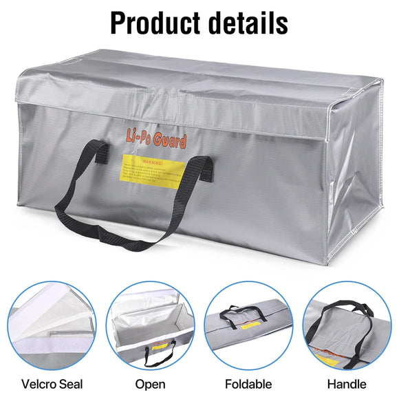 9IMOD Lipo Guard Safety Bag Fireproof Explosion-Proof Portable Lipo Safety Bag 640*250*250mm for RC FPV Racing Drone Car Battery
