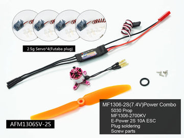 AEORC AFM1306-2S Micro Power System Combo 7.4V 5-inch 6-inch 1306/1308 Elektrischer Racing-Drohnenmotor-Combo-Kit für DIY-Bau - 0