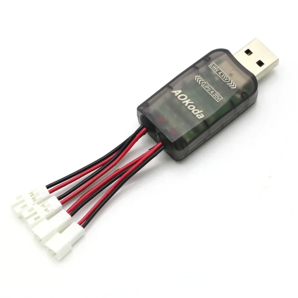 Caricabatterie USB CX405 PH2.0 a 4 canali, interfaccia mCPX adatta per caricabatterie al litio 1S, caricabatterie ad alta tensione da 4,35 V.