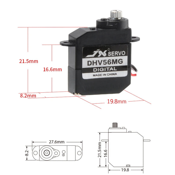 1/2/4PCS JX 5g Coreless Mini Servo PDI-DHV56MG Lenkdrehmoment Digital 4.8~7.4 V Metallgetriebe für RC Modell Starrflügler Flugzeugteil